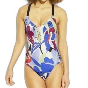 JoyLab Women's Multicolored Print‎ One Piece Swimsuit Size XS